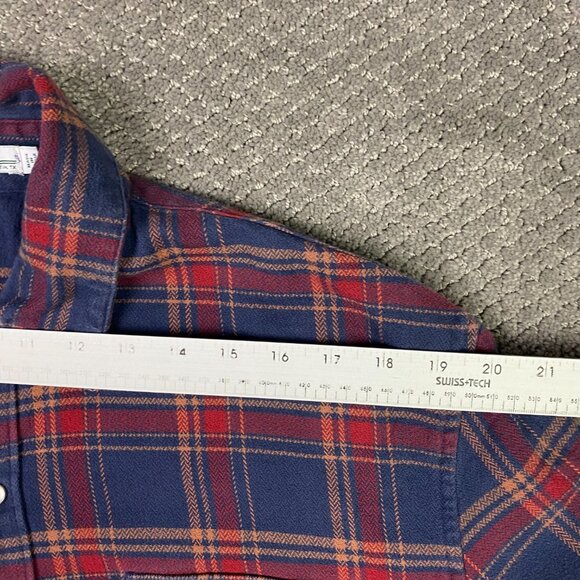Criquet Flannel Pearl Snap Shirt Jacket Shacket Heavyweight Men's XL Plaid Red - Picture 11 of 13